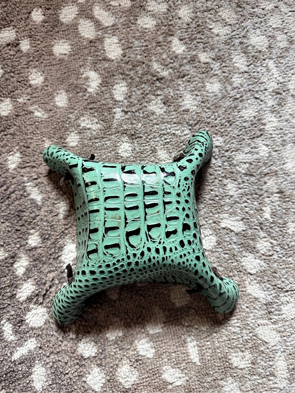 Crocodile Embossed Green Decor Tray
